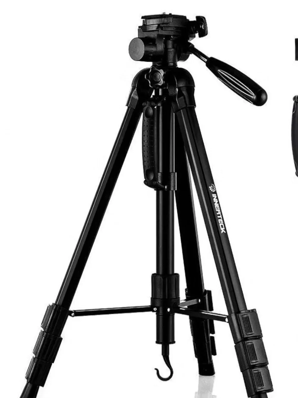 InnerTeck Black Camera Tripod with Adjustable Center Column & Flip-Lock Legs